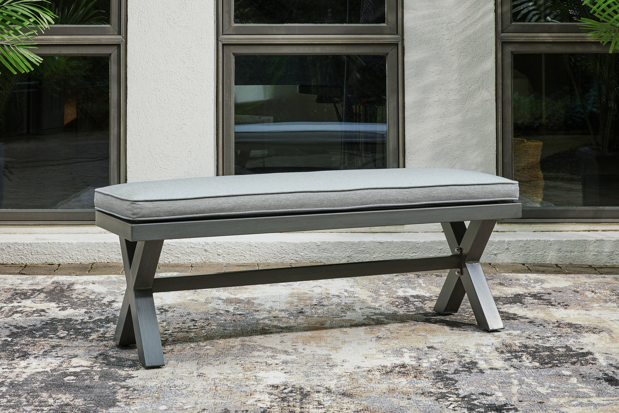 Mega Furniture - Ashley Furniture - Elite Park Outdoor - Bench with Cushion / Gray - P518-600