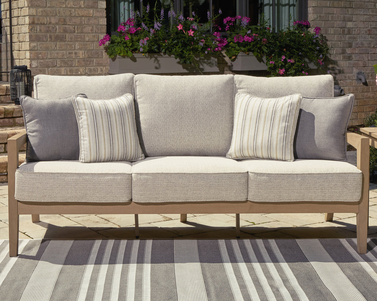 Mega Furniture - Ashley Furniture - Hallow Creek Outdoor - Sofa with Cushion / Driftwood - P560-838