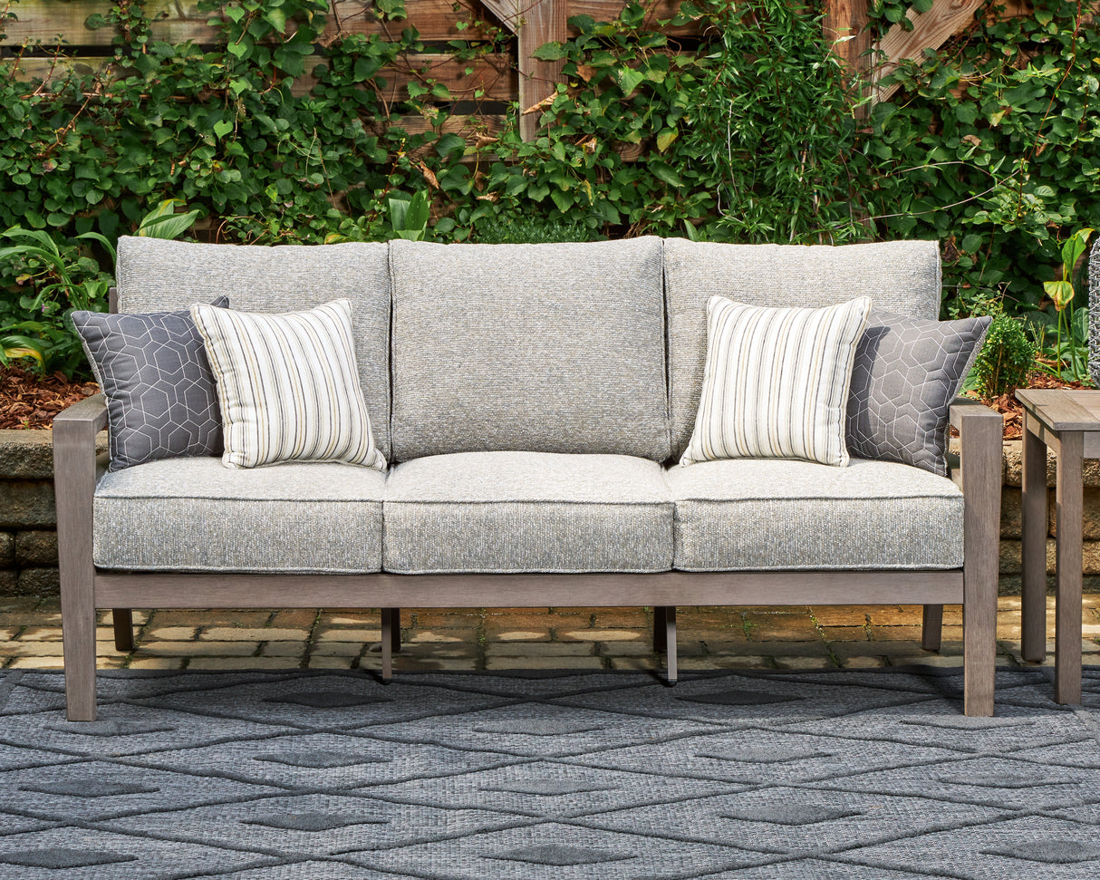 Mega Furniture - Ashley Furniture - Hillside Barn Outdoor - Sofa with Cushion / Gray/Brown - P564-838