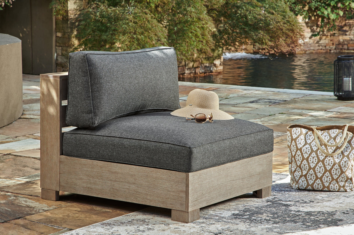 Mega Furniture - Ashley Furniture - Citrine Park Outdoor - Armless Chair w/Cushion (1/CN) / Brown/Charcoal - P660-846