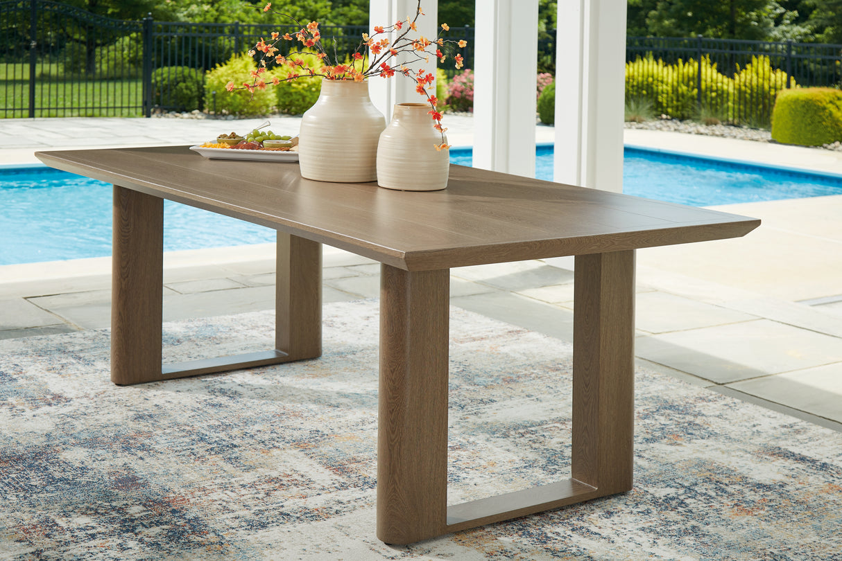 Mega Furniture - Ashley Furniture - Serene Bay Outdoor - RECT Dining Table w/UMB OPT / Dark Brown - P671-625