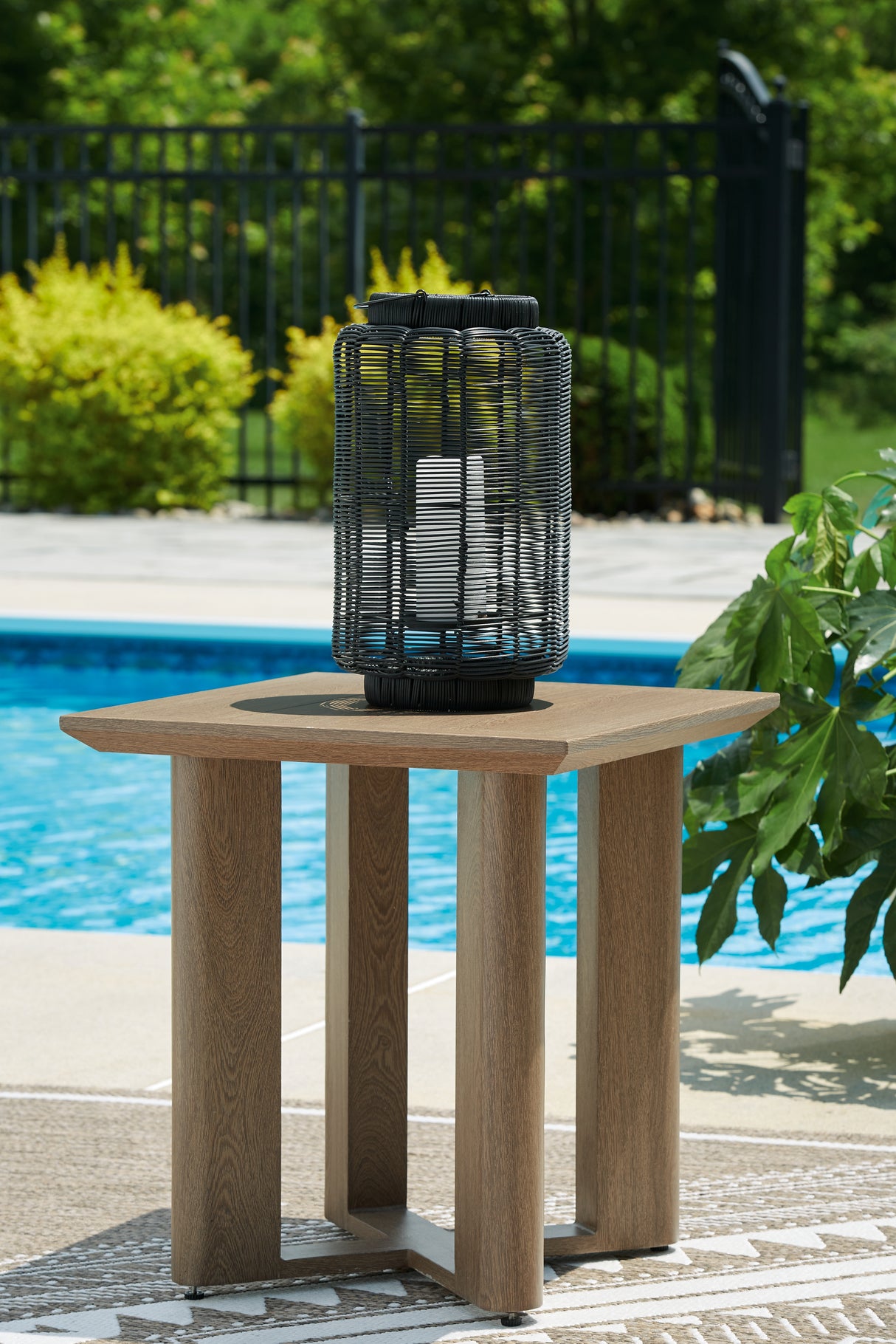 Mega Furniture - Ashley Furniture - Serene Bay Outdoor - Square End Table / Dark Brown - P671-702