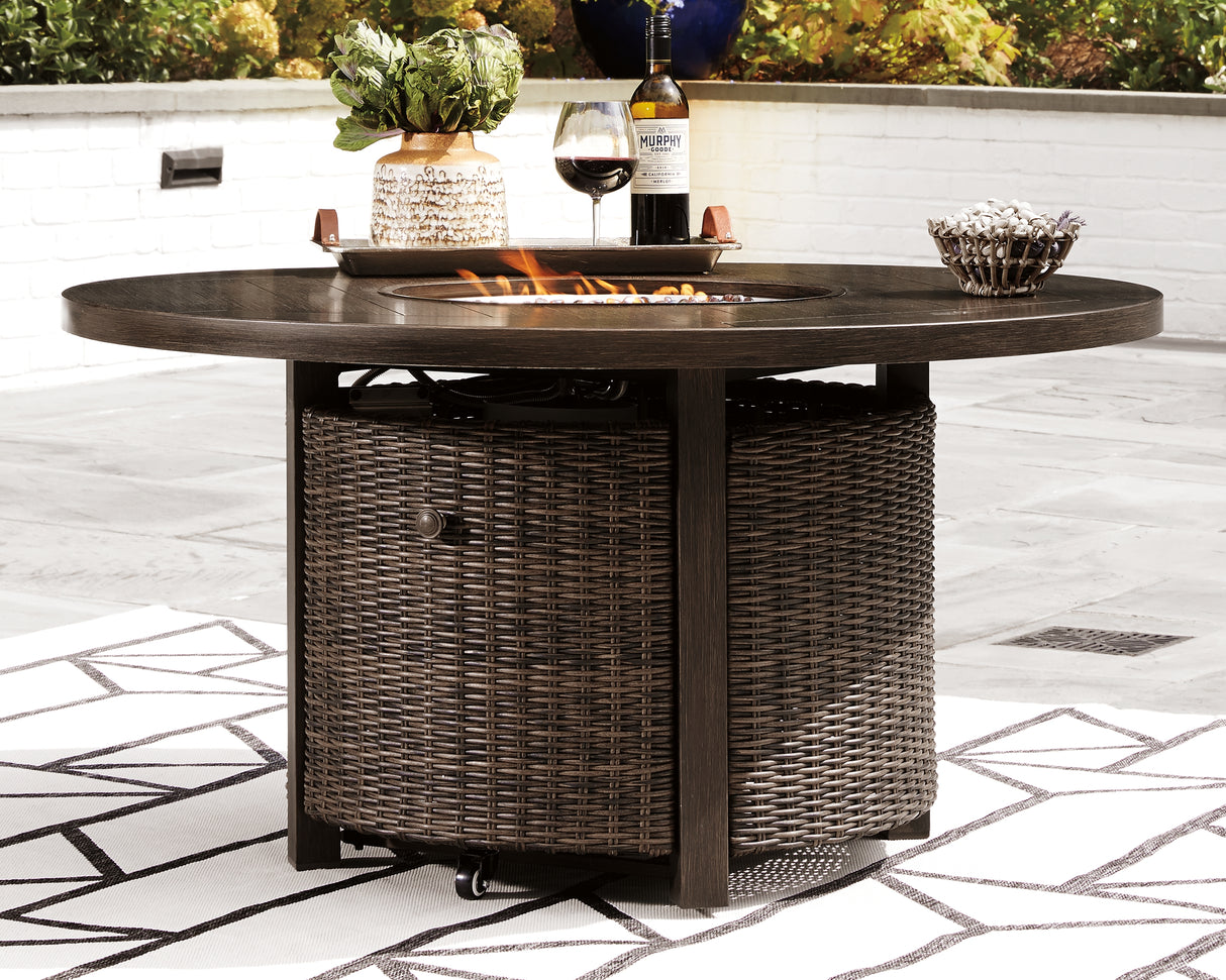 Mega Furniture - Ashley Furniture - Paradise Trail Outdoor - Outdoor Counter Height Dining Table with 4 Barstools / Medium Brown - P750P5