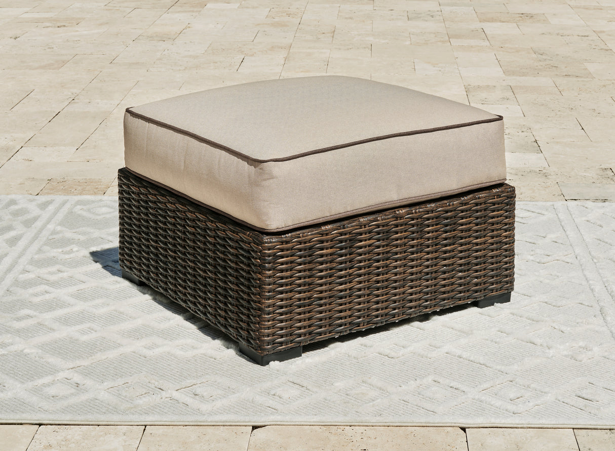 Mega Furniture - Ashley Furniture - Coastline Bay Outdoor - Ottoman with Cushion / Brown - P784-814