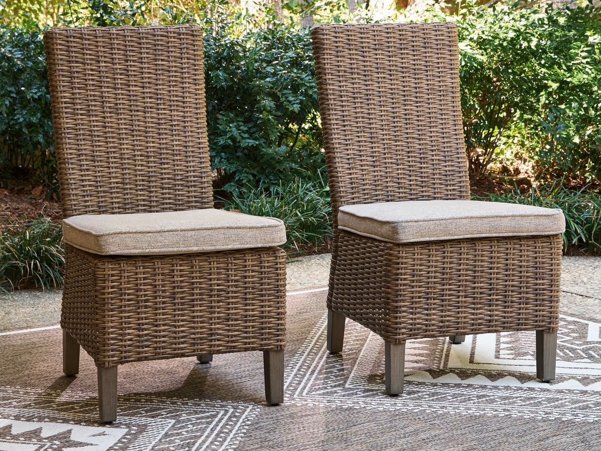Mega Furniture - Ashley Furniture - Laguna Heights Outdoor - Side Chair with Cushion (Set of 2) / Beige - PCP790-601