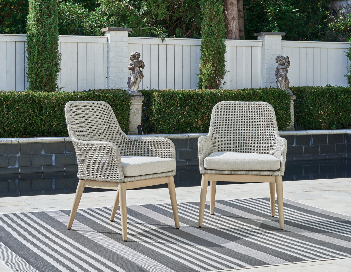 Mega Furniture - Ashley Furniture - Seton Creek Outdoor - Arm Chair With Cushion (Set of 2) / Gray - P798-601A