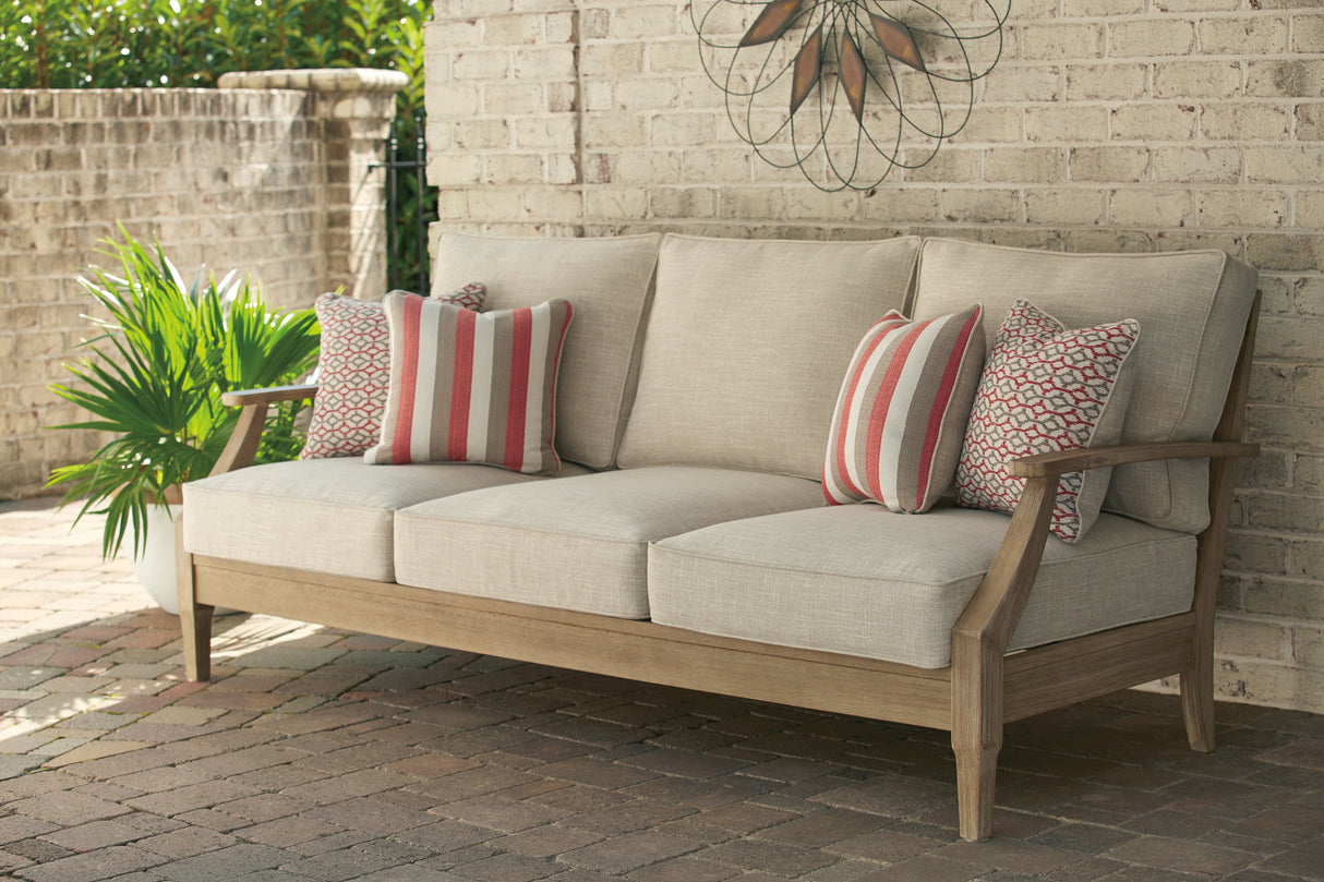 Mega Furniture - Ashley Furniture - Clare View Outdoor - 4-Piece Outdoor Sectional / Beige - P801P11