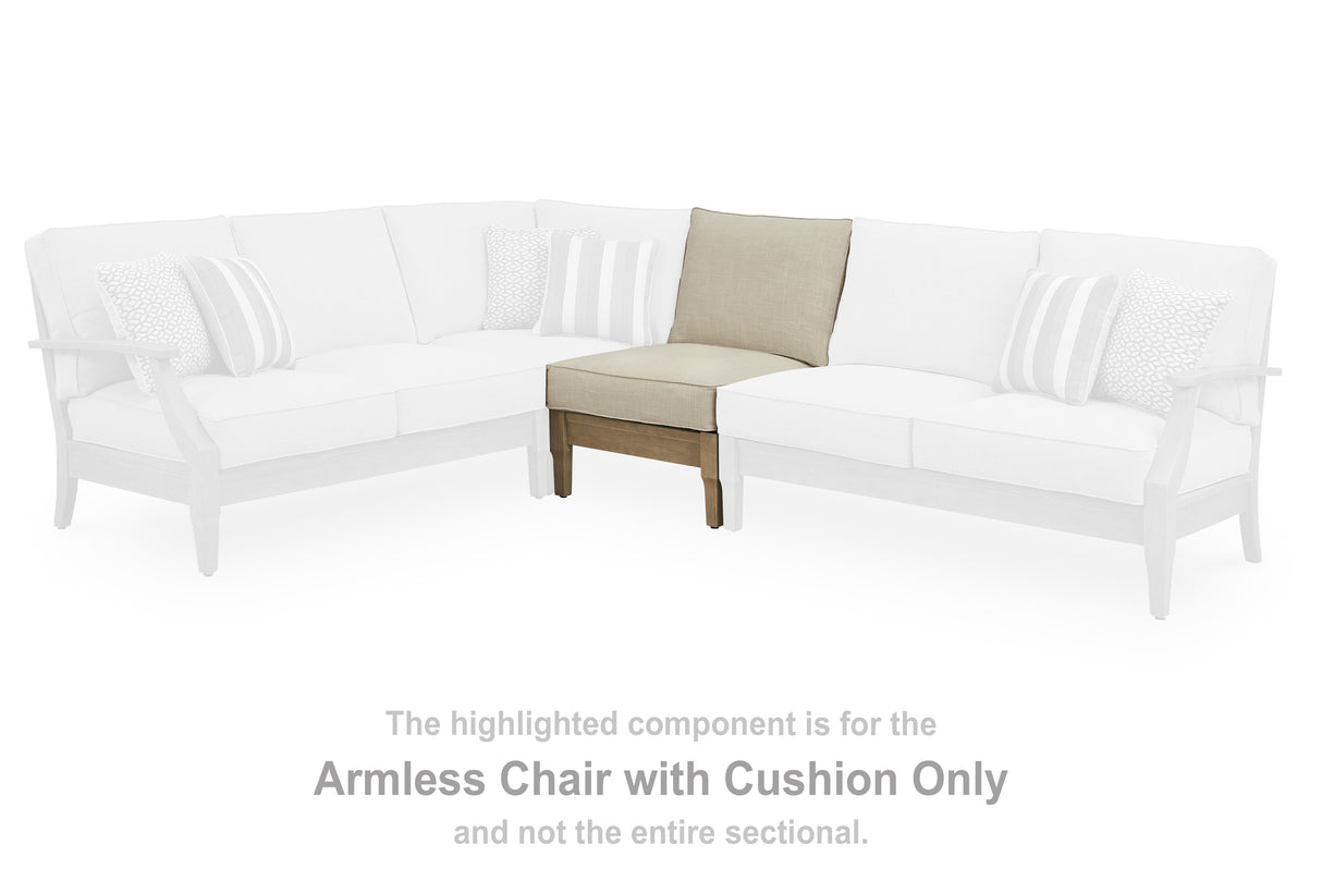 Mega Furniture - Ashley Furniture - Clare View Outdoor - Armless Chair w/Cushion / Beige - P801-846