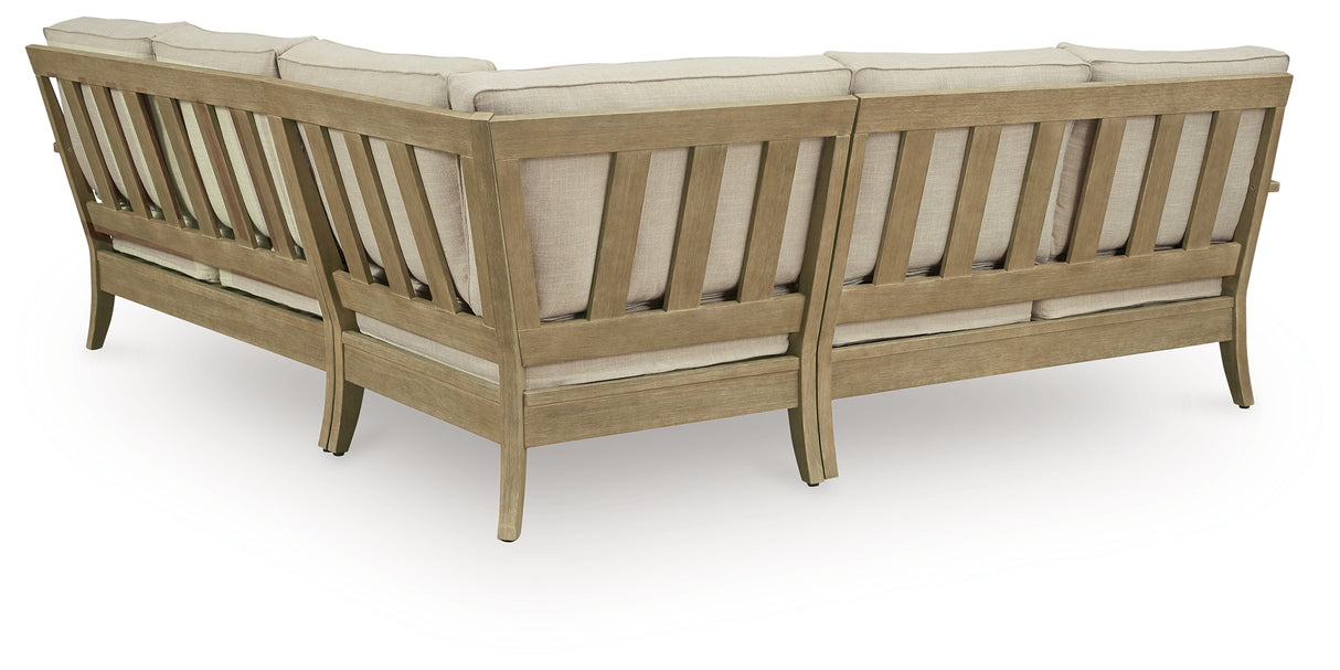 Mega Furniture - Ashley Furniture - Clare View Outdoor - 3-Piece Outdoor Sectional / Beige - P801P10