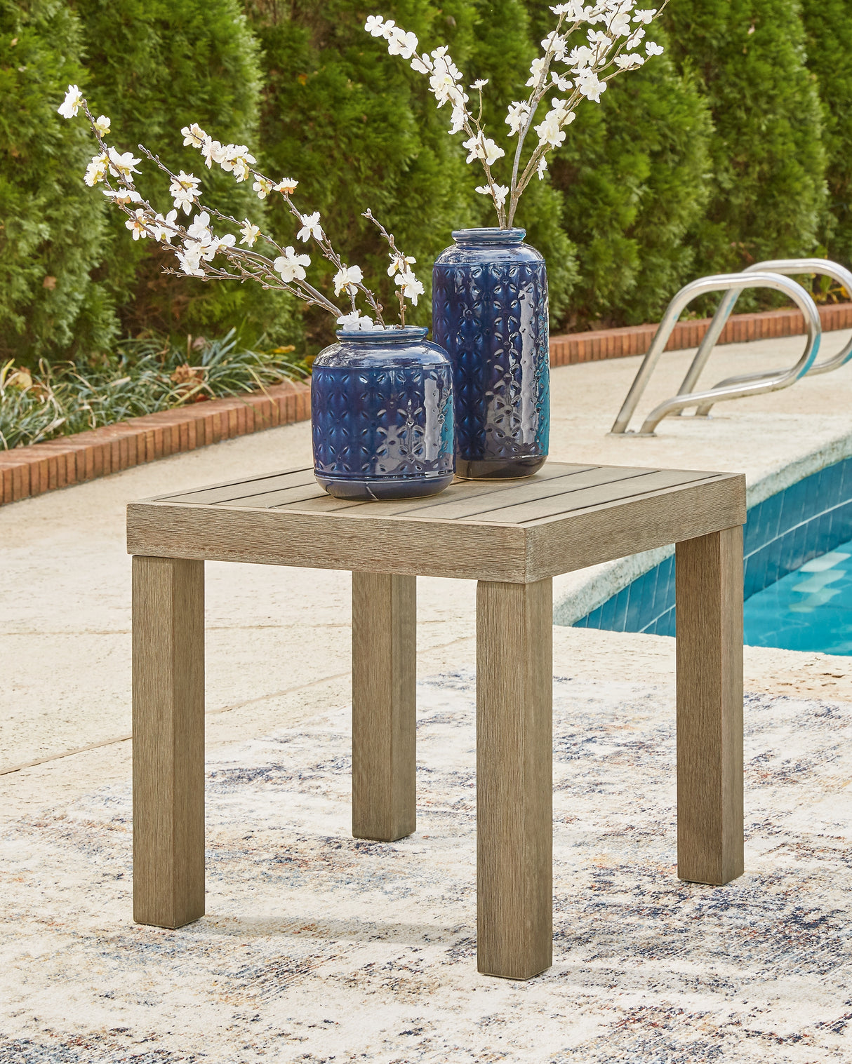 Mega Furniture - Ashley Furniture - Silo Point Outdoor - Square End Table / Brown - P804-702