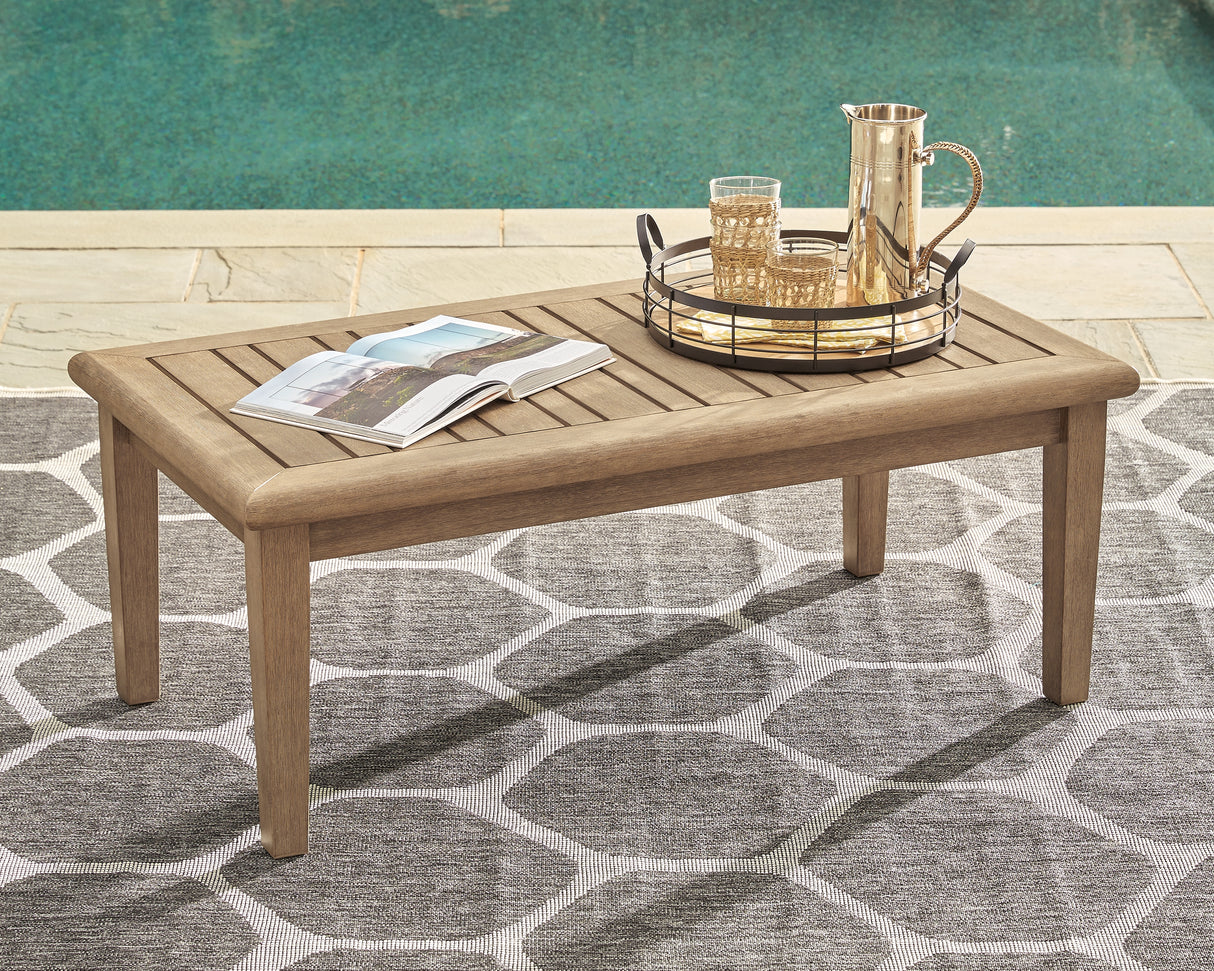 Mega Furniture - Ashley Furniture - Gerianne Outdoor - Square End Table / Grayish Brown - P805-702