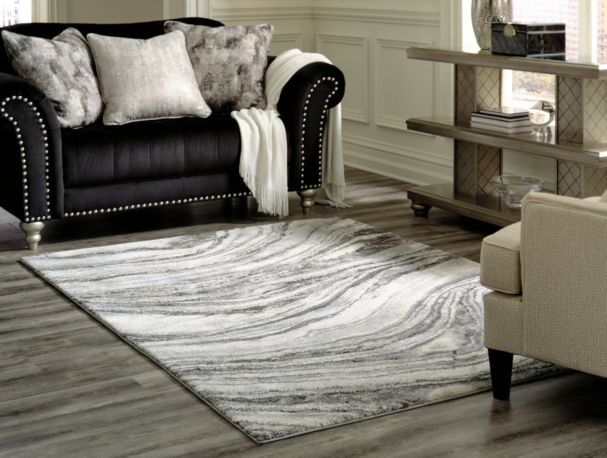 Mega Furniture - Ashley Furniture - Wysdale Rug - 7'10" x 10'3" Rug / Ivory/Gray - R404901