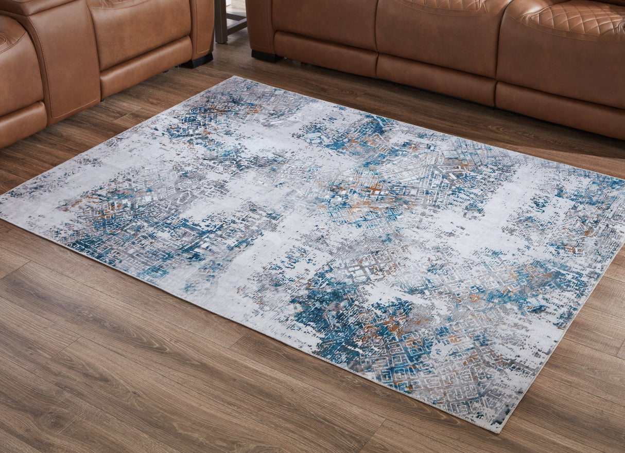 Mega Furniture - Ashley Furniture - Garyard Rug - 5' x 7' Washable Rug / Multi - R405772