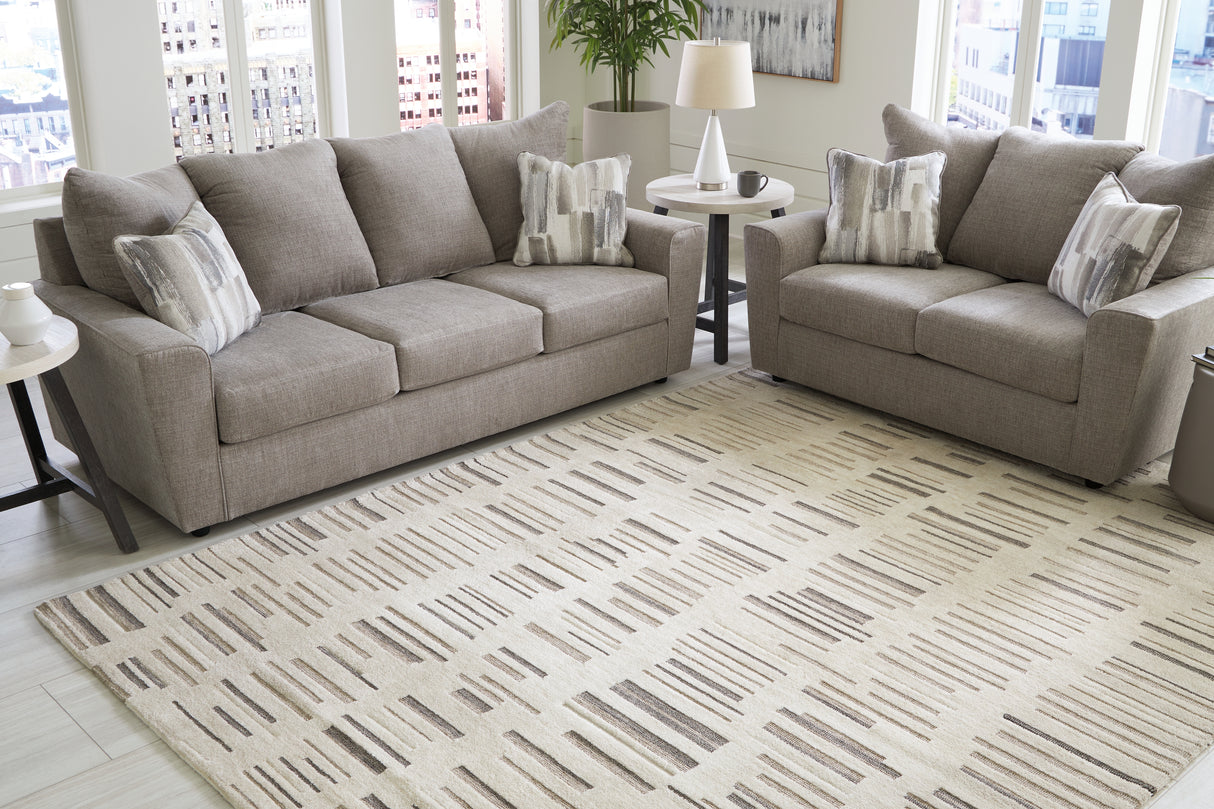 Mega Furniture - Ashley Furniture - Leesdale Rug - 8' x 10' Rug / Ivory/Brown/Black - R406421