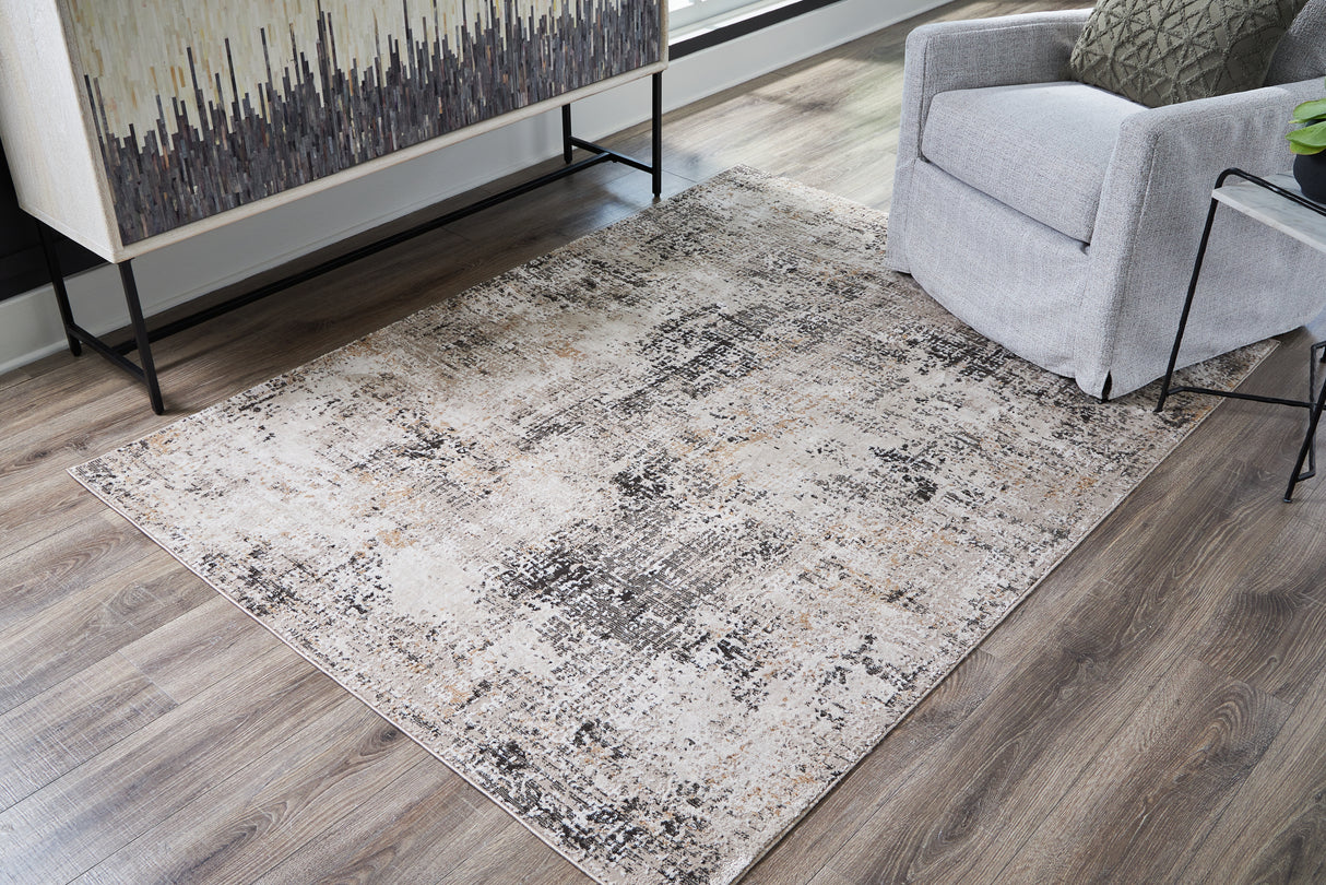 Mega Furniture - Ashley Furniture - Elaning Rug - 8' x 10' Rug / Black/Gray/Cream - R406701