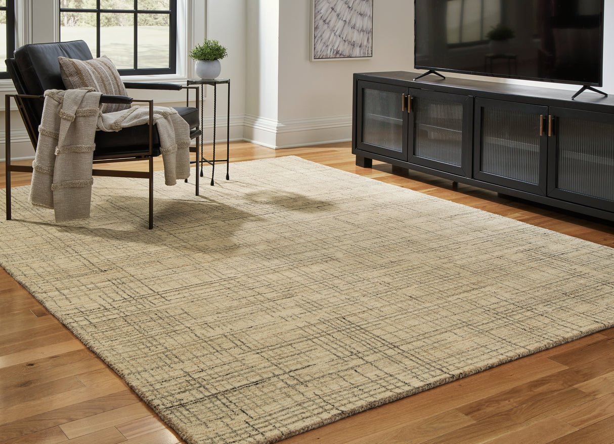 Mega Furniture - Ashley Furniture - Janston Rug - 8' x 10' Rug / Ivory/Gray/Tan - R406861