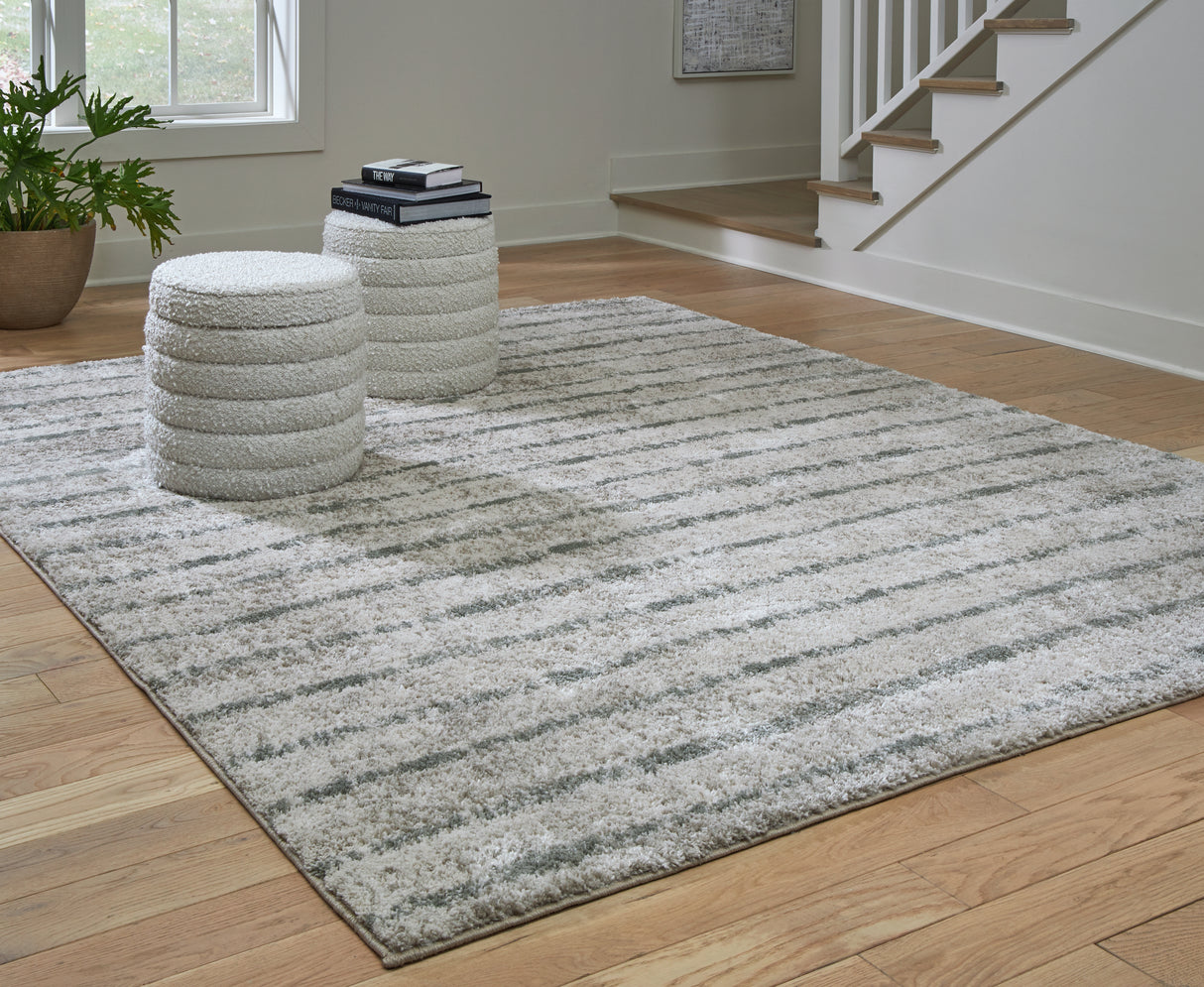 Mega Furniture - Ashley Furniture - Laddway Rug - 8' x 10' Rug / Cream/Green - R406881