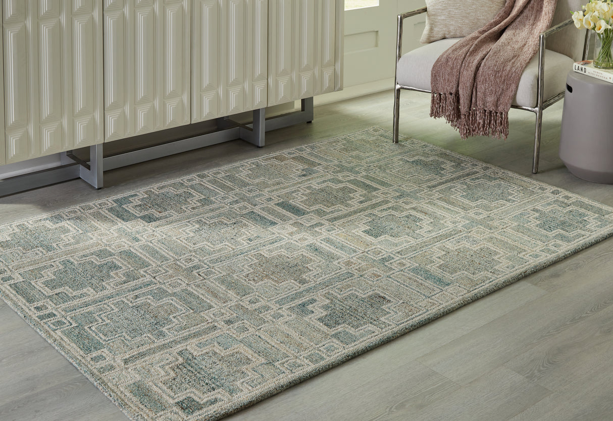 Mega Furniture - Ashley Furniture - Jossland Rug - 5' x 7' Rug / Green/Ivory - R406912