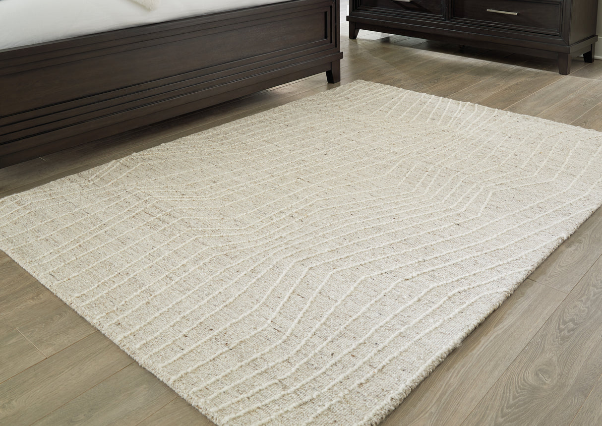Mega Furniture - Ashley Furniture - Varahill Rug - 5' x 7' Rug / Gray/Ivory - R406932