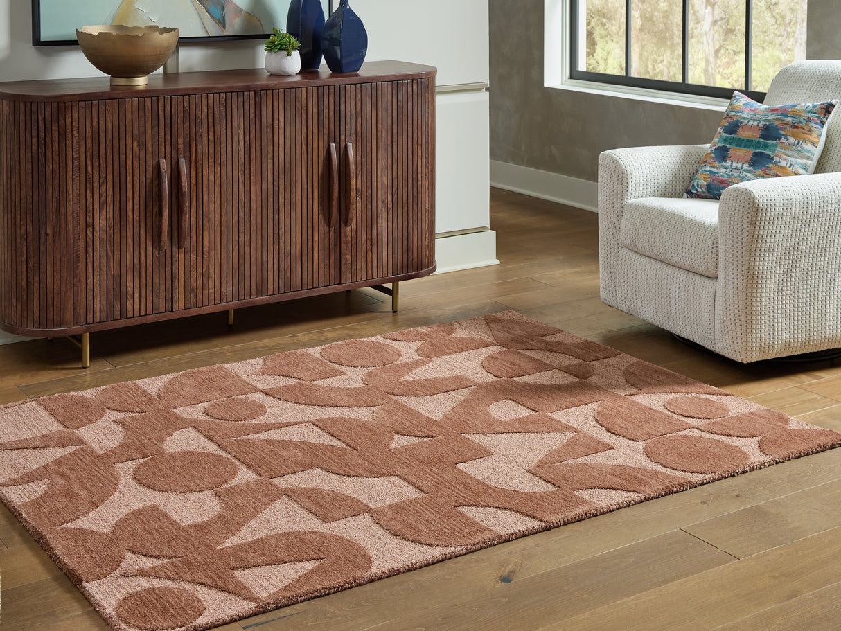 Mega Furniture - Ashley Furniture - Perrenton Rug - 5' x 7' Rug / Clay - R407202