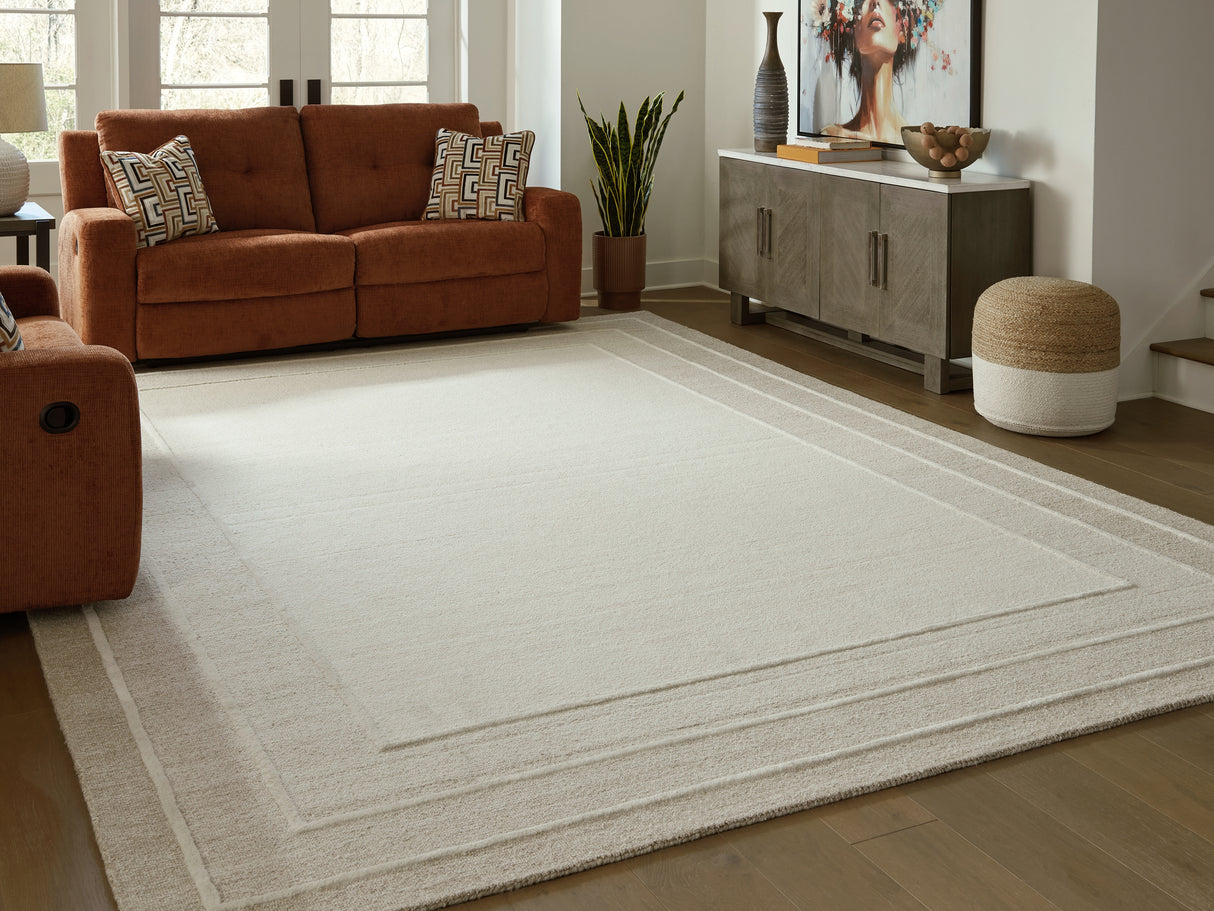 Mega Furniture - Ashley Furniture - Teelgan Rug - Large Rug / Ivory/Tan - R407311