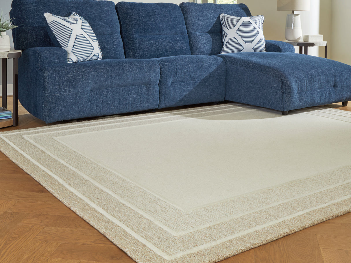 Mega Furniture - Ashley Furniture - Teelgan Rug - Large Rug / Ivory/Tan - R407311