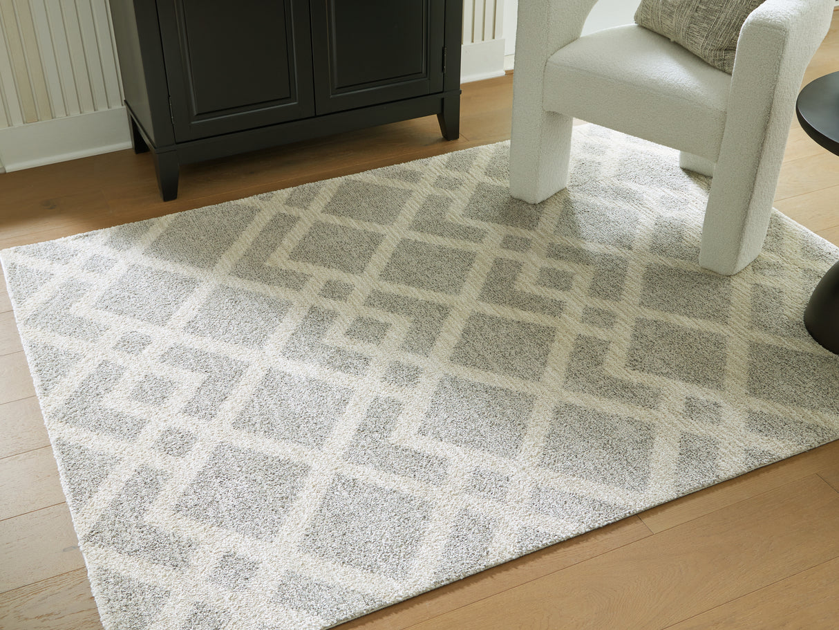 Mega Furniture - Ashley Furniture - Unawick Rug - Medium Rug / Gray/Ivory - R407332