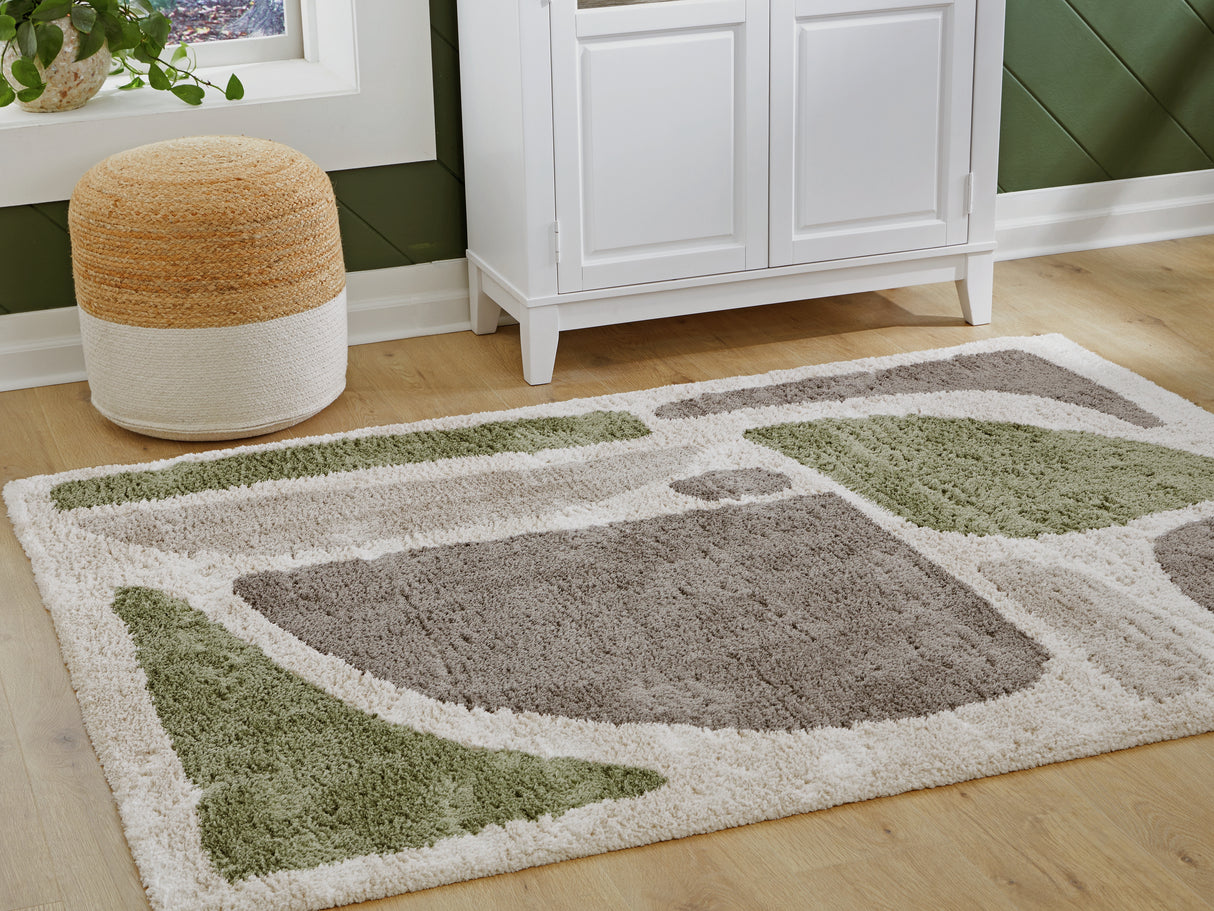 Mega Furniture - Ashley Furniture - Anburgh Rug - Medium Rug / Green/Gray/Ivory - R407352