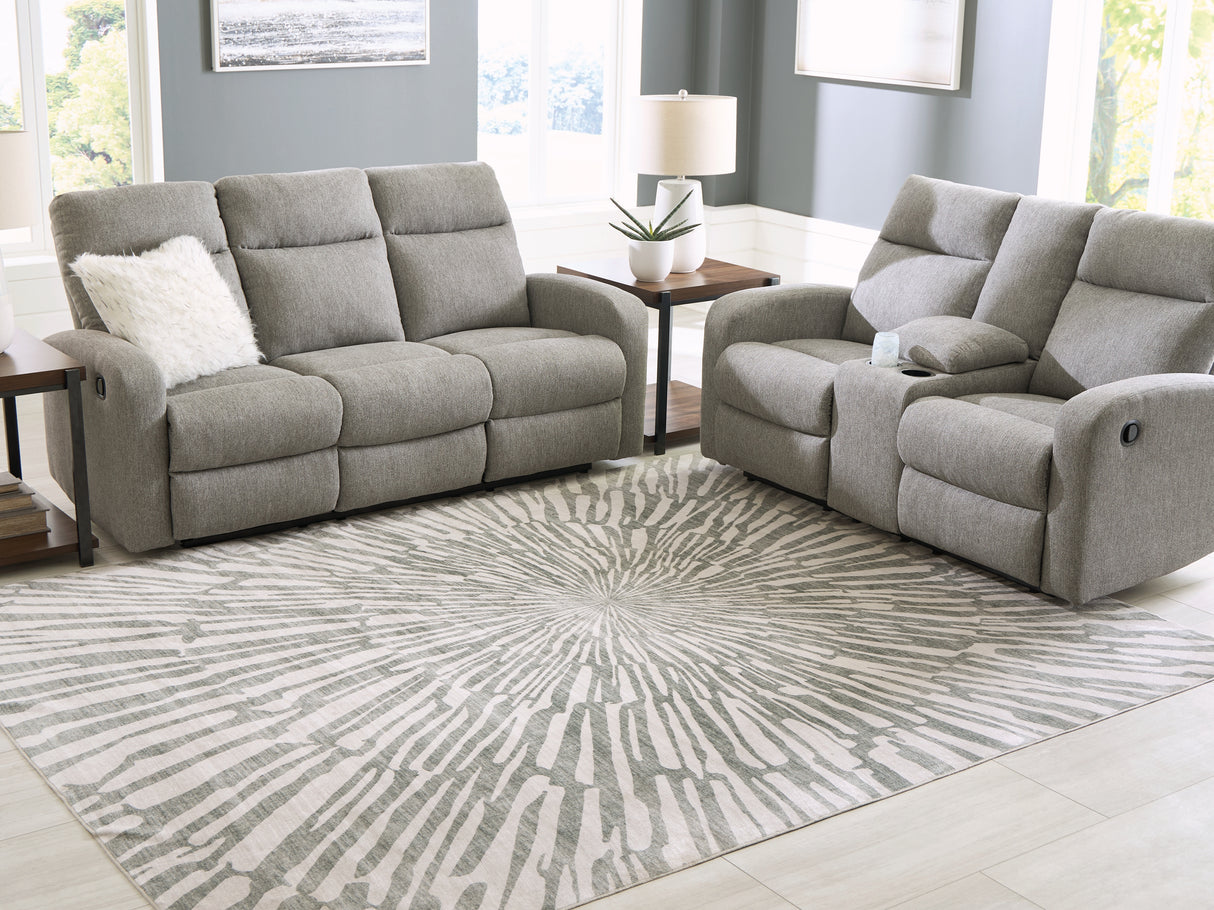 Mega Furniture - Ashley Furniture - Verland Rug - Washable 7'6" x 9'6" Area Rug / Gray/White - R407431