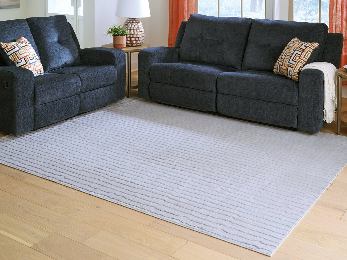 Mega Furniture - Ashley Furniture - Worthley Rug - Washable 8' x 10' Area Rug / Gray - R407451