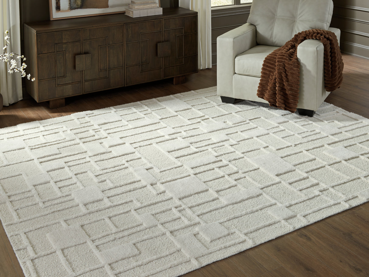Mega Furniture - Ashley Furniture - Empriss Rug - 5' x 7' Area Rug / Ivory - R407622