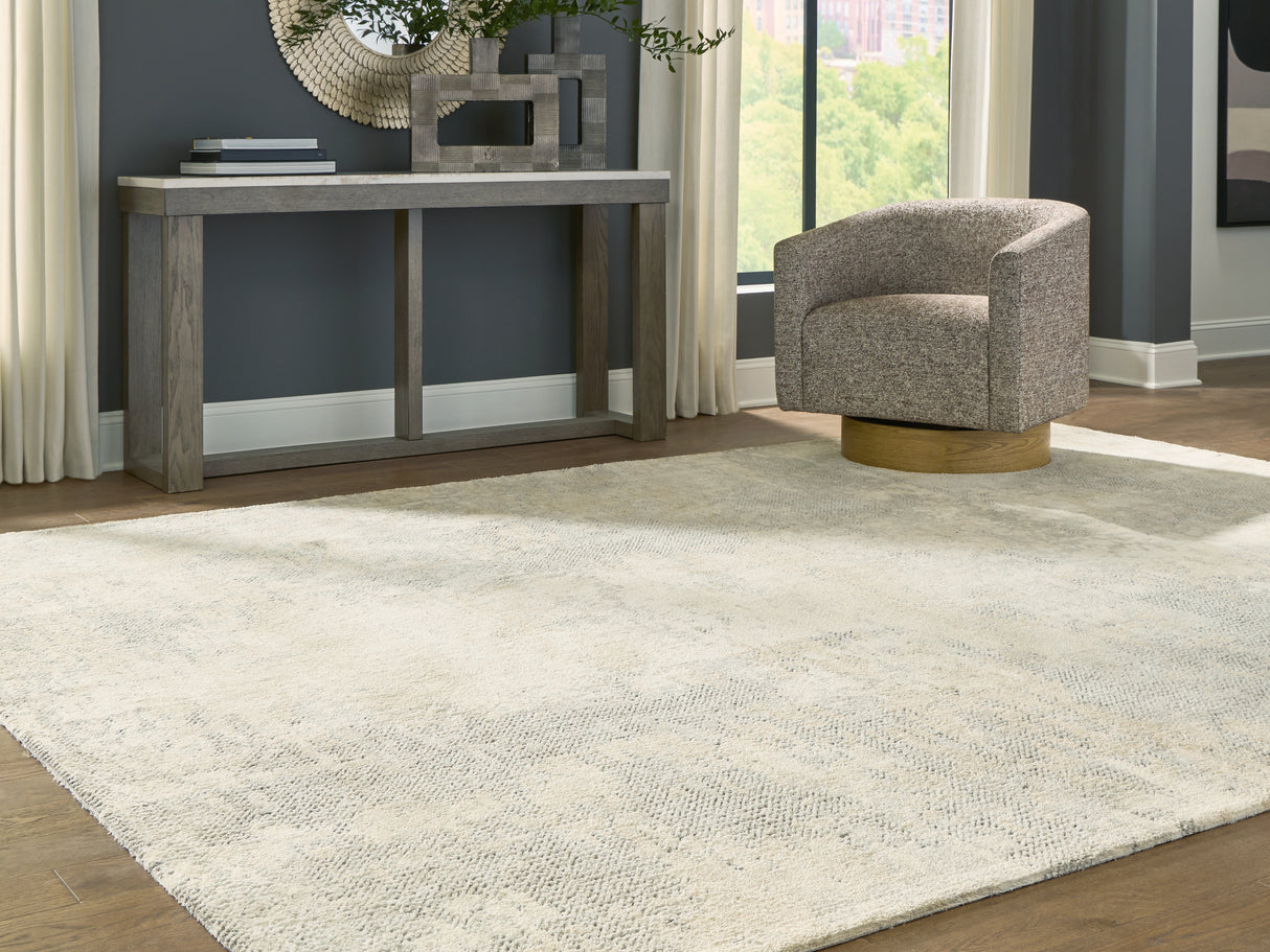 Mega Furniture - Ashley Furniture - Raif Rug - Extra Large Rug / Gray/White/Cream - R408080