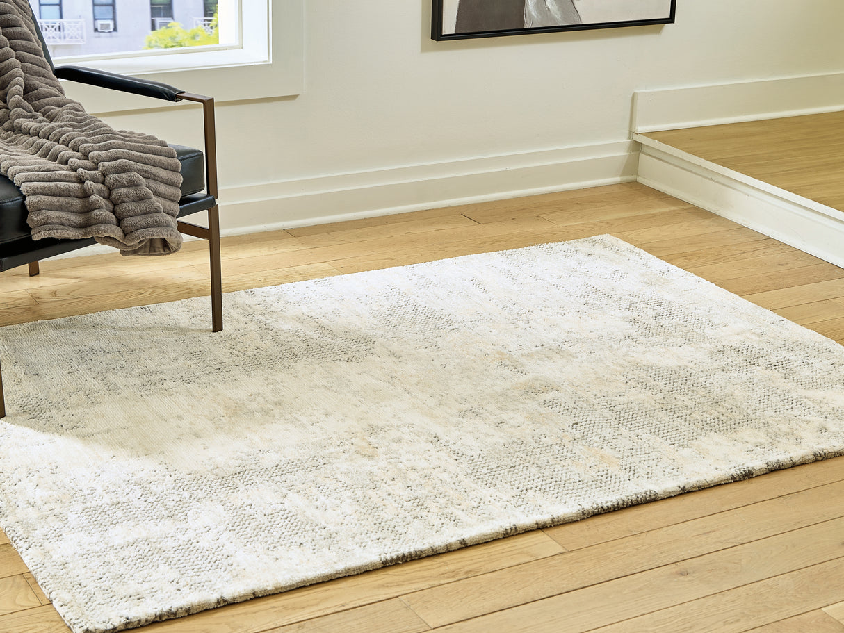 Mega Furniture - Ashley Furniture - Raif Rug - Medium Rug / Gray/White/Cream - R408082