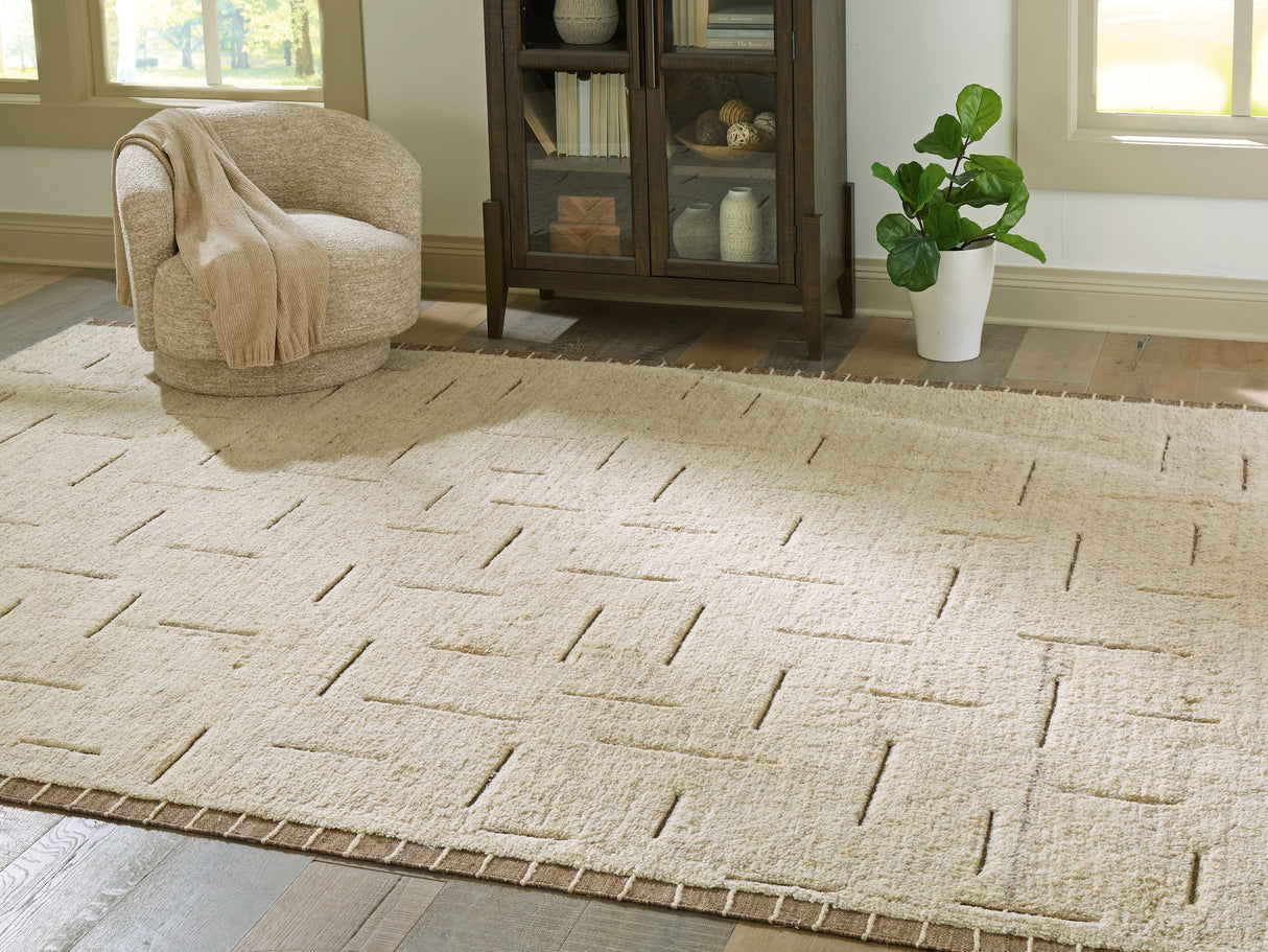 Mega Furniture - Ashley Furniture - Clayman Rug - Extra Large Rug / Beige/Brown - R408340