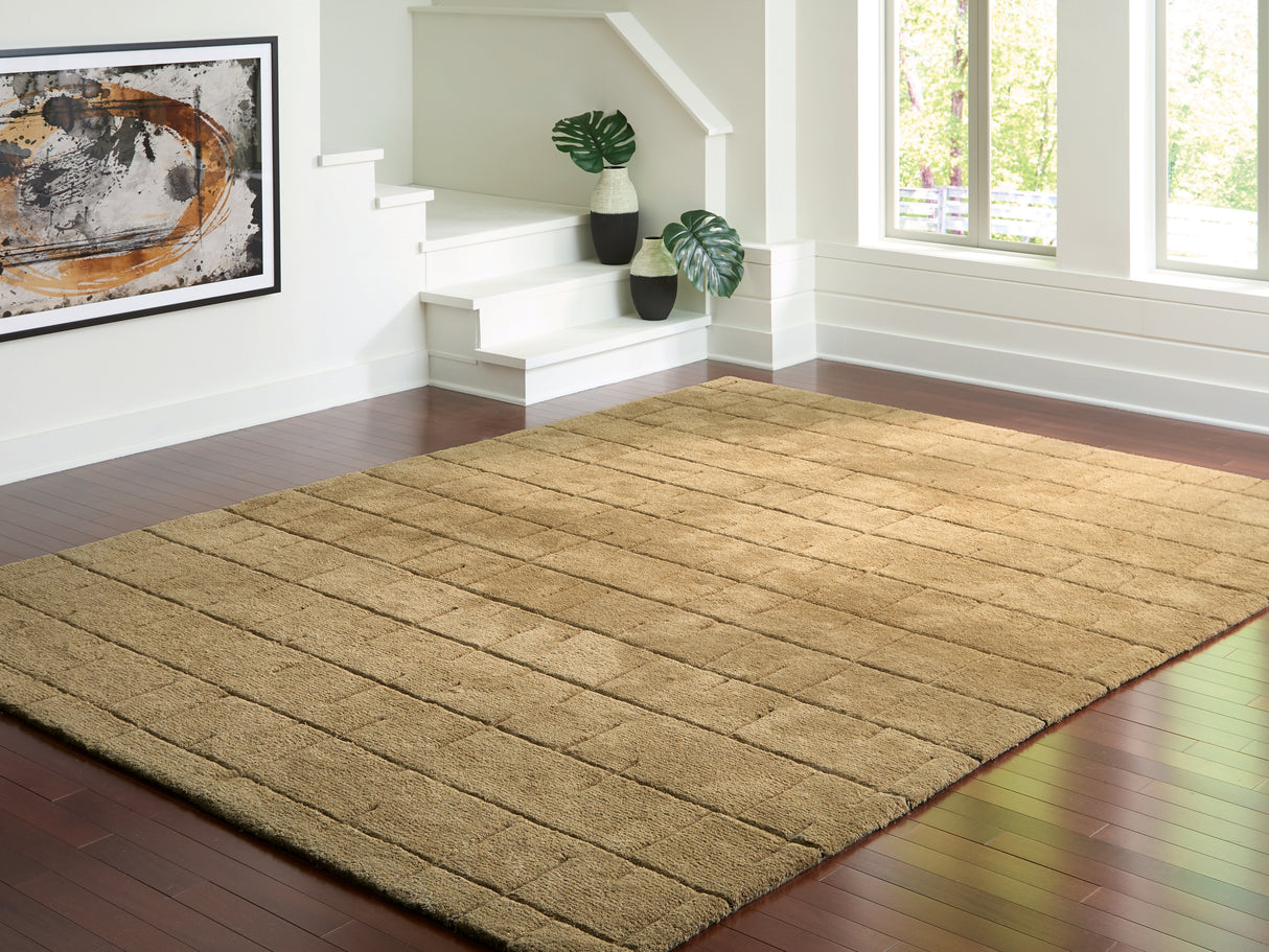 Mega Furniture - Ashley Furniture - Luzmont Rug - Extra Large Rug / Golden Brown - R408370