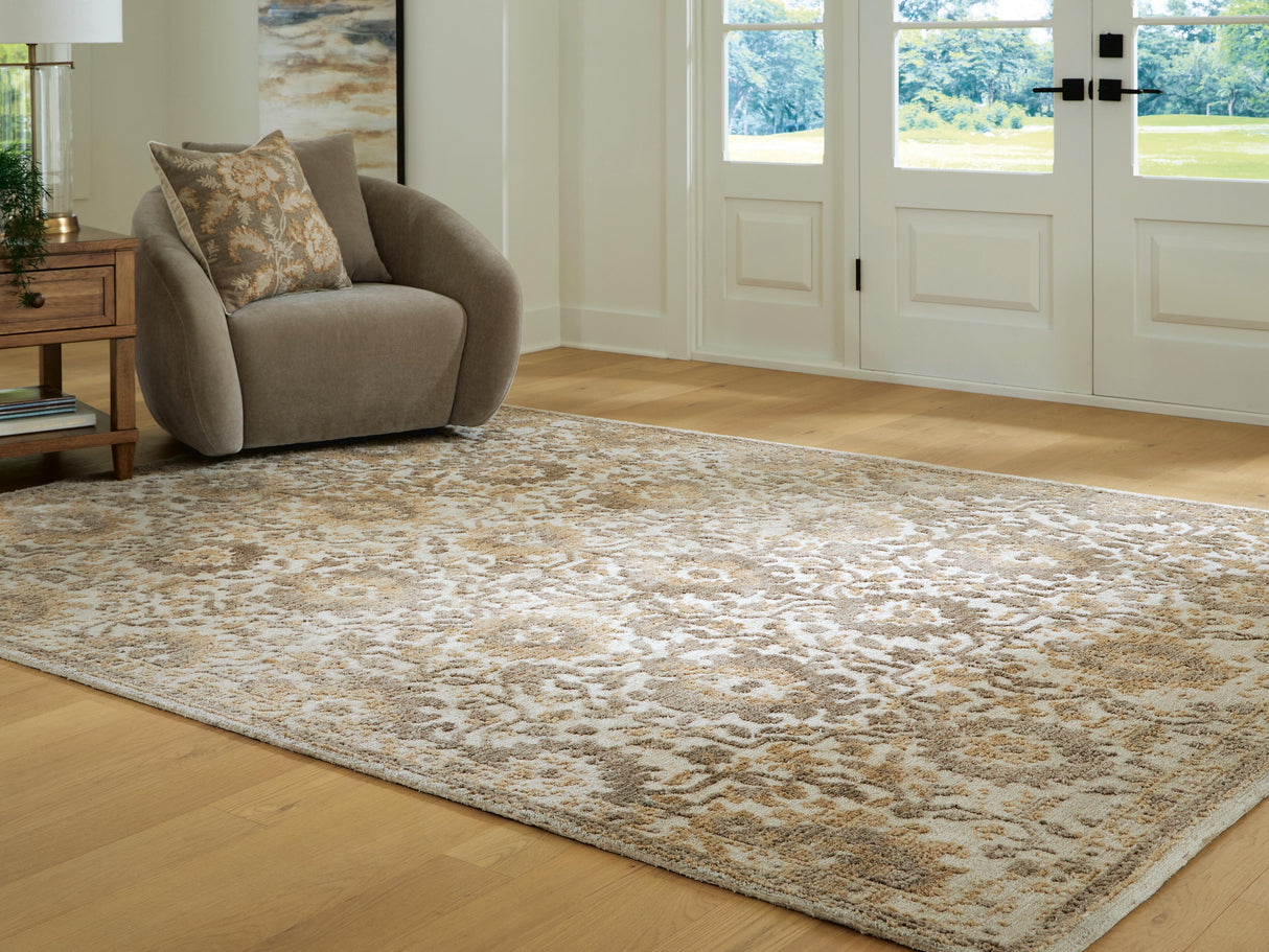 Mega Furniture - Ashley Furniture - Sableridge Rug - Large Rug / Ivory/Taupe/Camel - R408571