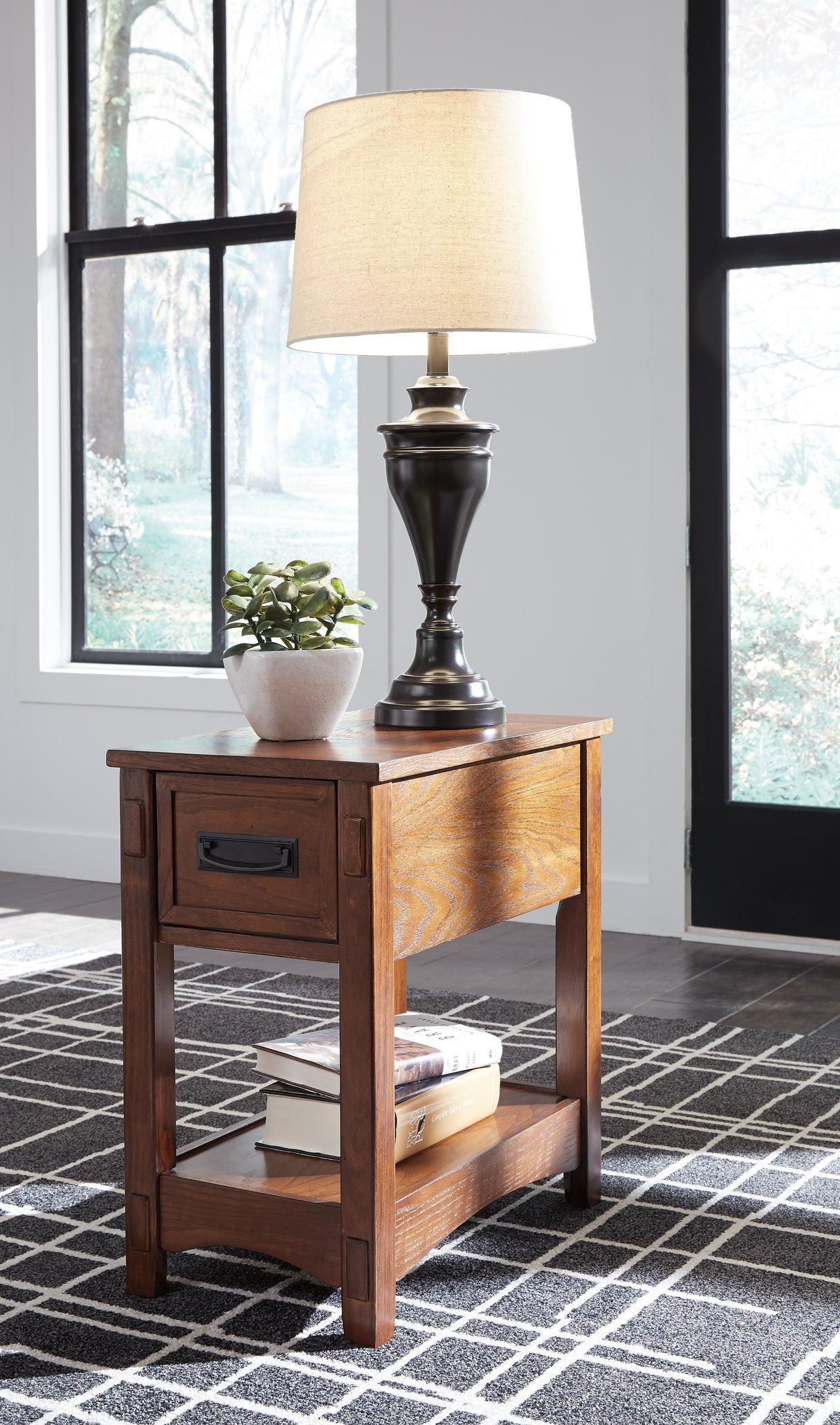 Mega Furniture - Ashley Furniture - Breegin Chairside End Table - Chair Side End Table / Brown - T007-319