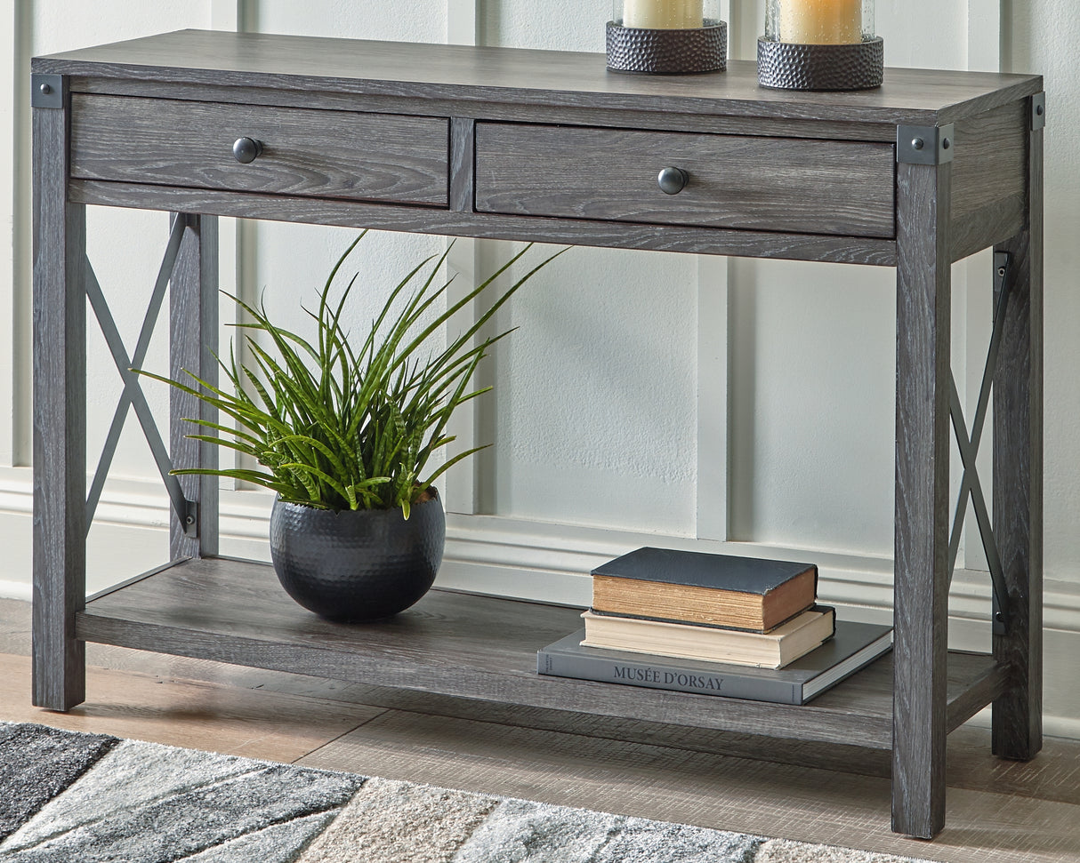 Mega Furniture - Ashley Furniture - Freedan Sofa/Console Table - Console Sofa Table / Grayish Brown - T175-4