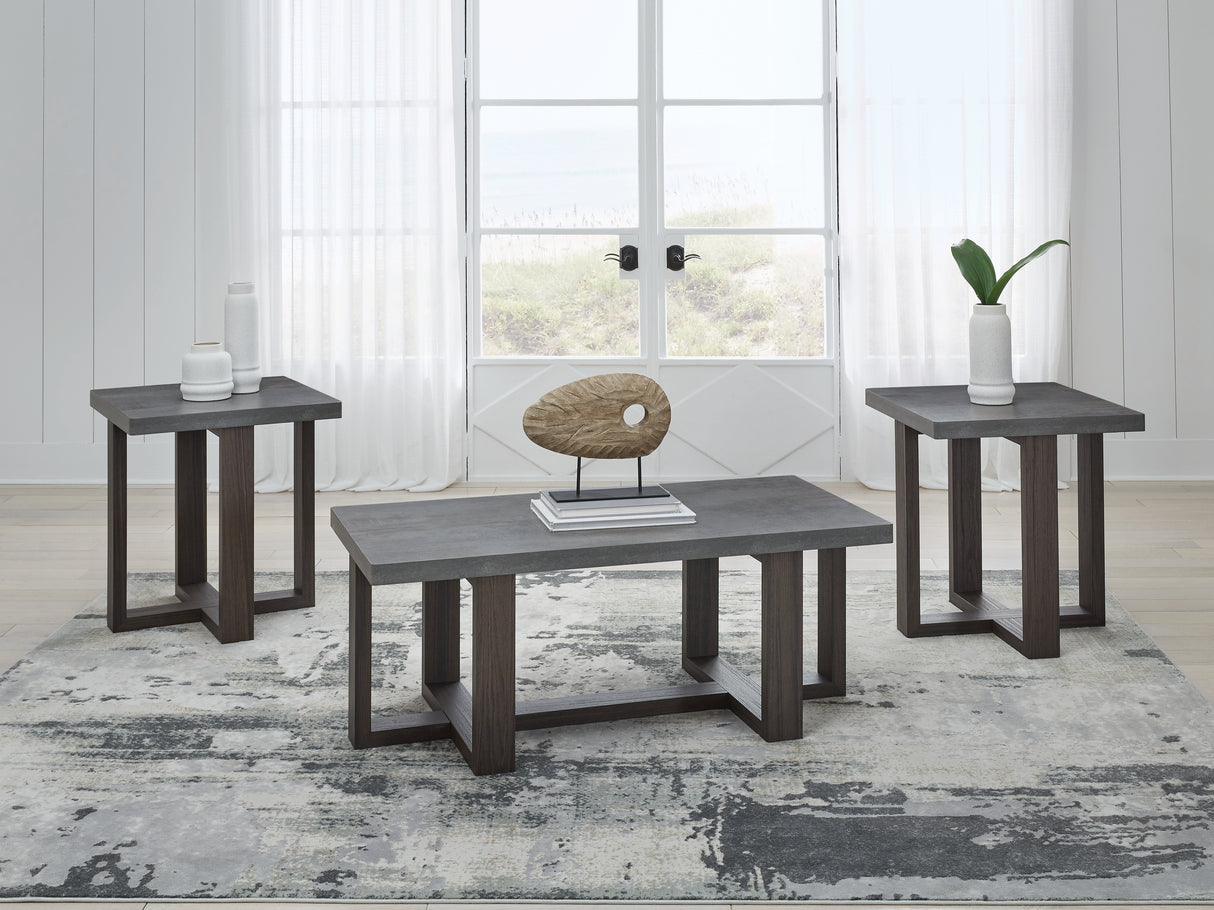 Mega Furniture - Ashley Furniture - Dynnford Table (Set of 3) - Occasional Table Set (3/CN) / Gray/Brown - T216-13