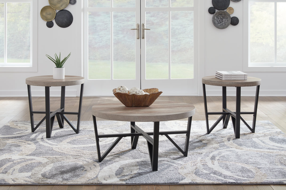 Mega Furniture - Ashley Furniture - Deanlee Table (Set of 3) - Occasional Table Set (3/CN) / Grayish Brown/Black - T235-13