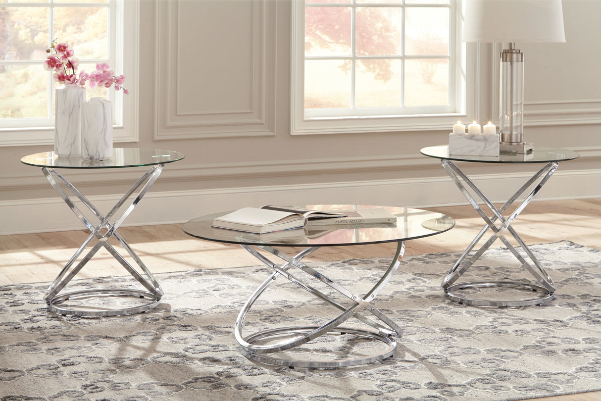 Mega Furniture - Ashley Furniture - Hollynyx Table (Set of 3) - Occasional Table Set (3/CN) / Chrome Finish - T270-13