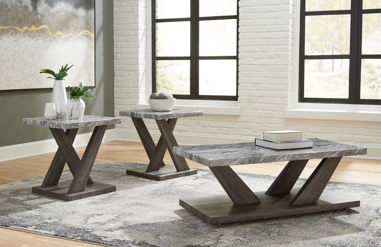 Mega Furniture - Ashley Furniture - Bensonale Table (Set of 3) - Occasional Table Set (3/CN) / Brown/Gray - T400-13