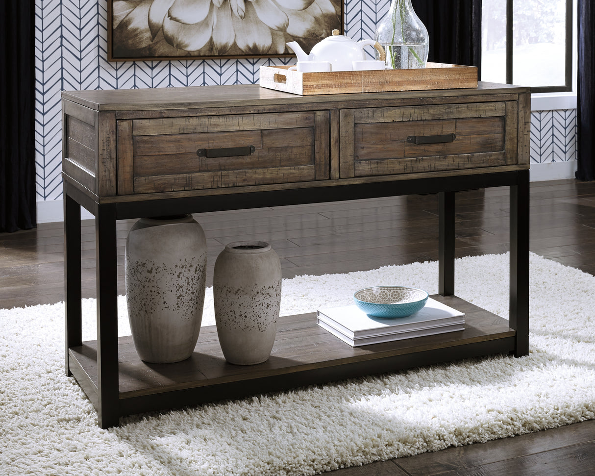 Mega Furniture - Ashley Furniture - Johurst Sofa/Console Table - Sofa Table / Grayish Brown - T444-4