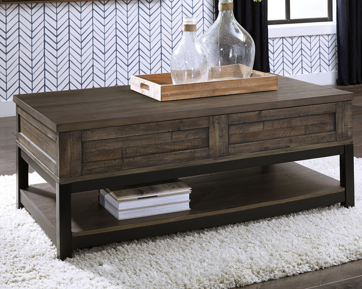 Mega Furniture - Ashley Furniture - Johurst Coffee Table with Lift Top - LIFT TOP COCKTAIL TABLE / Grayish Brown - T444-9