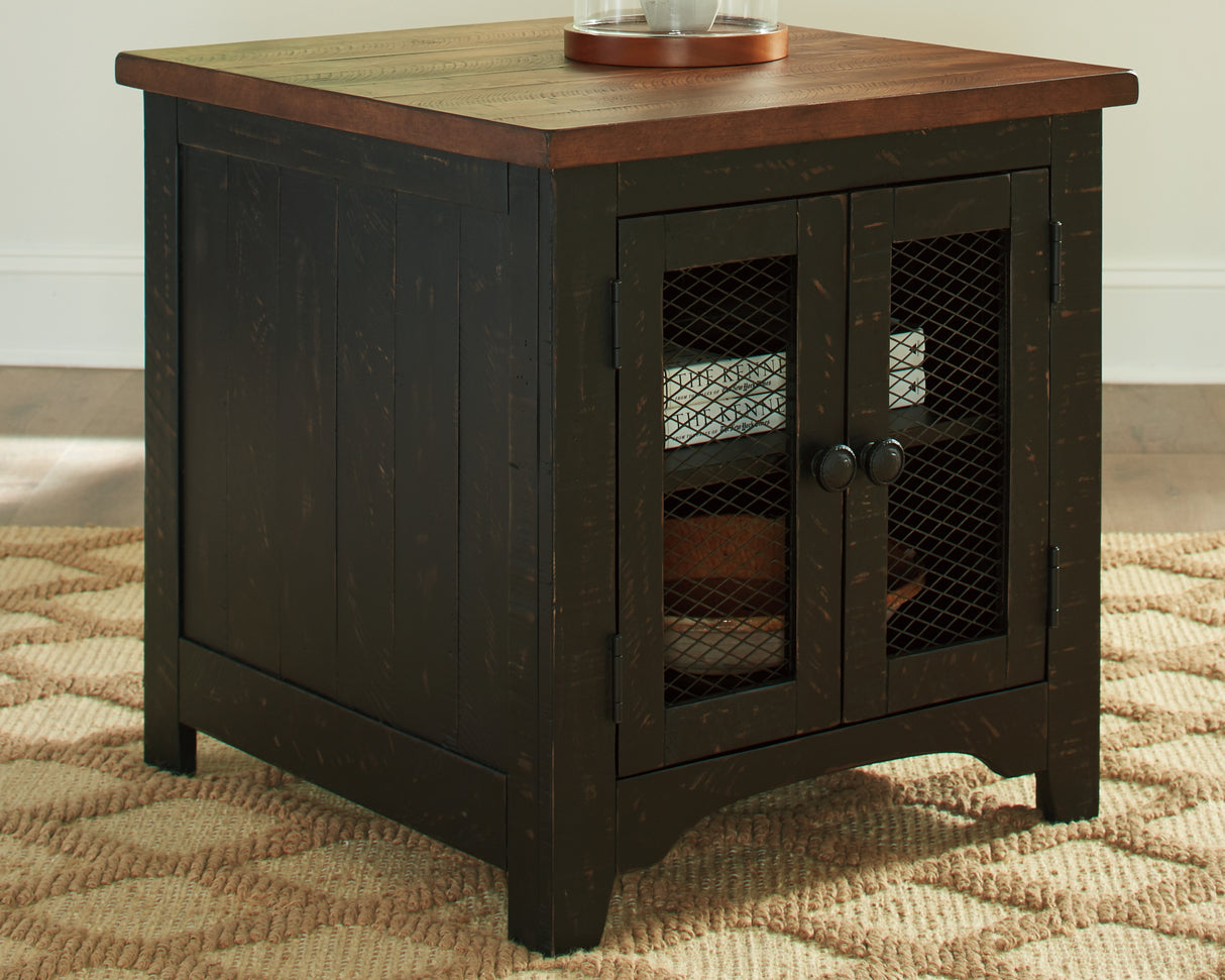 Mega Furniture - Ashley Furniture - Valebeck End Table - Rectangular End Table / Black/Brown - T468-3