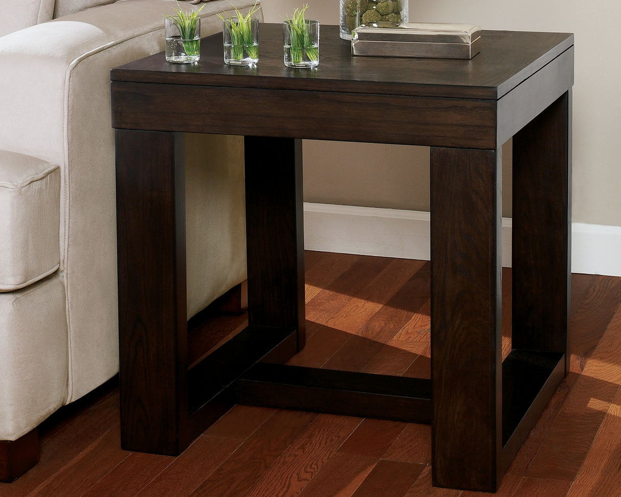Mega Furniture - Ashley Furniture - Watson End Table - Square End Table / Dark Brown - T481-2