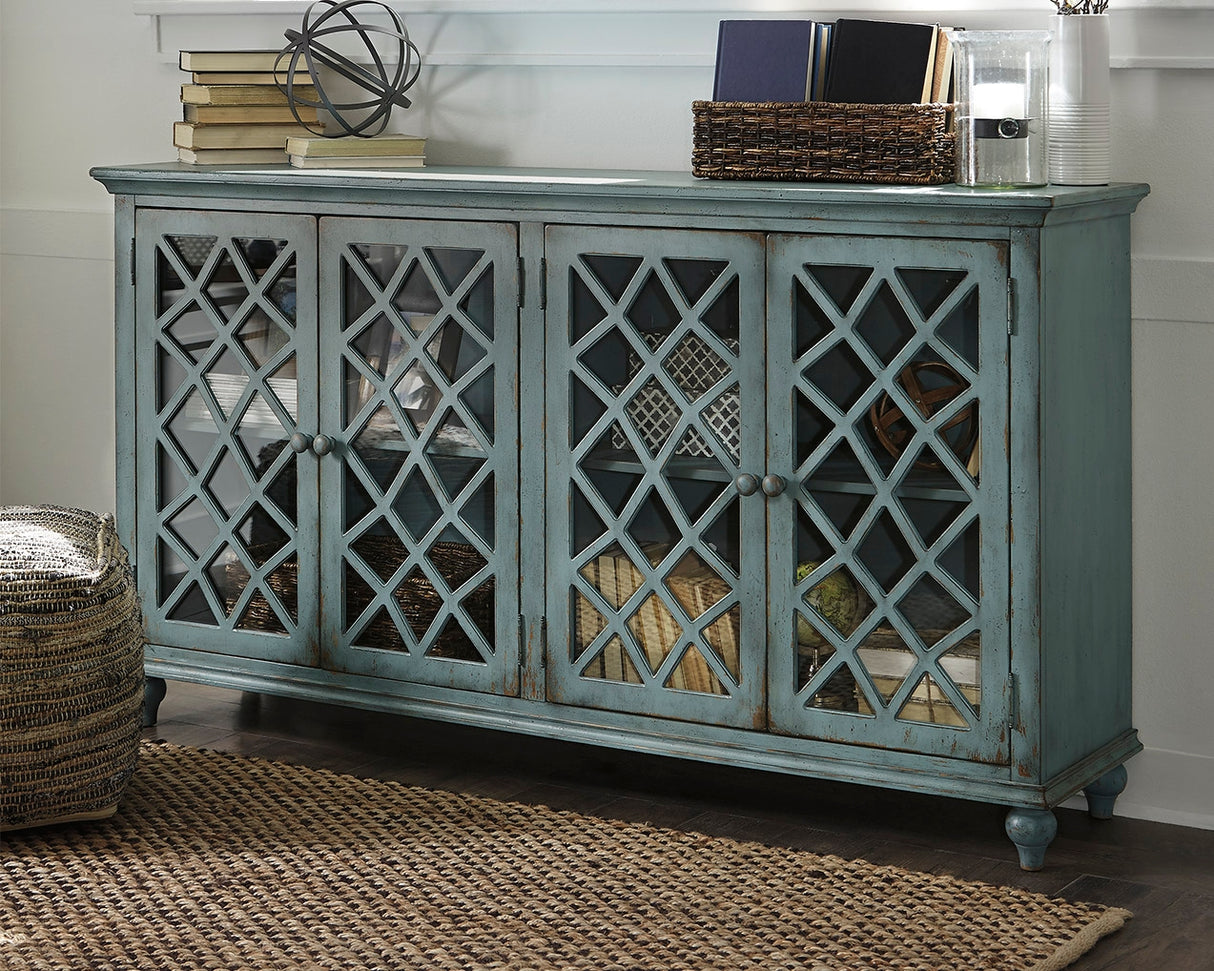 Mega Furniture - Ashley Furniture - Mirimyn Accent Cabinet - Accent Cabinet / Antique Teal - T505-762