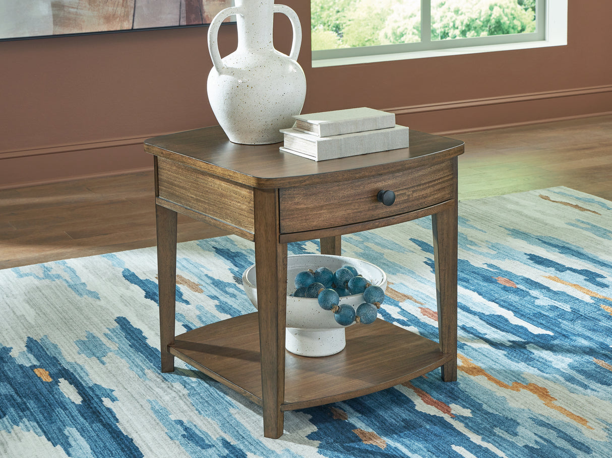 Mega Furniture - Ashley Furniture - Burkbyer End Table - Rectangular End Table / Brown - T513-3