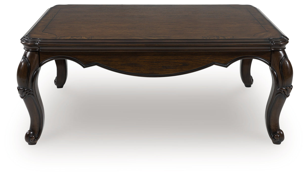 Mega Furniture - Ashley Furniture - Maylee Coffee Table - Rectangular Cocktail Table / Dark Brown - T617-1