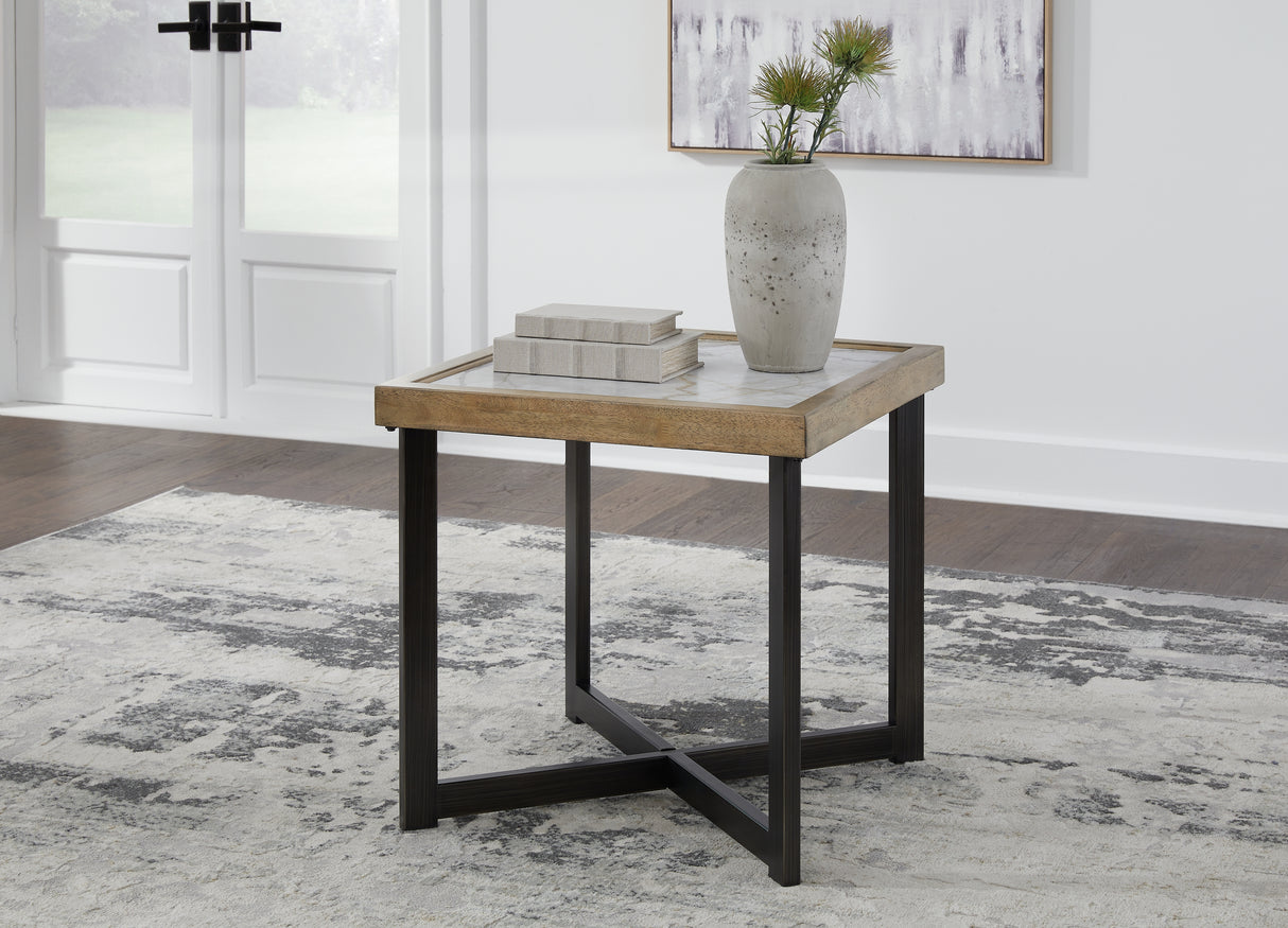 Mega Furniture - Ashley Furniture - Montia End Table - Square End Table / Multi - T632-2